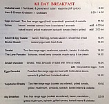 Lane Cafe menu