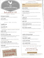 The Southern Porch menu