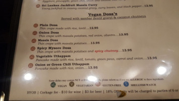 Masala Spice Indian Cuisine menu