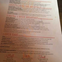 Lucky's Lounge menu