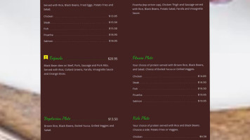 Panelas Brazil Cuisine menu