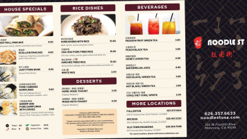 Noodle St menu