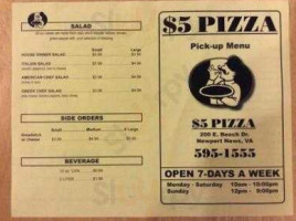 5 Dollar Pizza menu