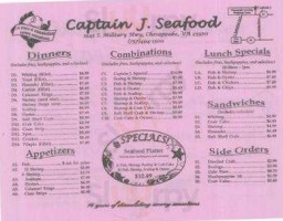 Captain J Seafood menu