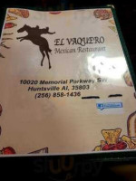 El Vaquero Mexican menu