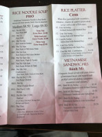 Asian Cuisine Vietnamese Noodle House menu