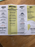 High Tide Juice Co. menu