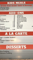 Chaps Pit Beef menu