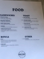 The King's Craft Coffee Co. menu