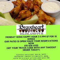 Braveheart Highland Pub food