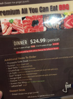 Jin Korean Bbq Plano menu