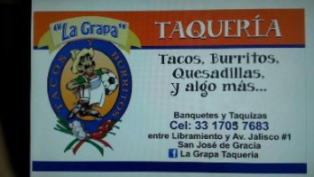 Taqueria La Grapa menu