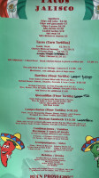 Tacos Jalisco menu