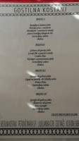 Gostilna Kostanj menu