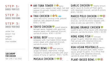 Kuai Asian Kitchen menu