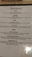 Savino's Restaurant Wine Bar menu