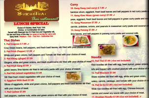 Sukhothai Thai menu