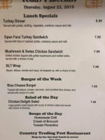 Country Trading Post & Restaurant menu