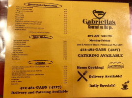 Gabriella's Gourmet menu