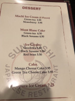 Sun Sushi menu