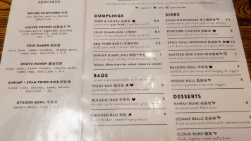 Steamy Piggy menu