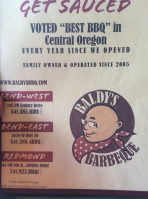 Baldy's Bbq menu