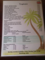 Tropicana menu