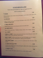 Thai Delight menu