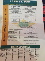 Lake Street Pub menu