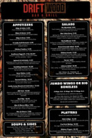 Driftwood Grill menu