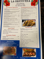 La Orocoveña menu