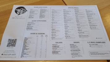 39 Degrees menu