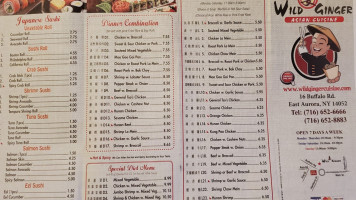 Wild Ginger Asian Cuisine menu