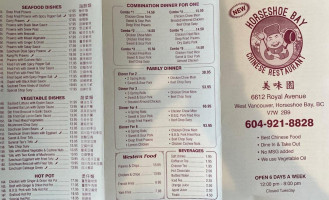 Horseshoe Bay Restaurant menu