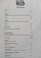 Huapai Tavern menu