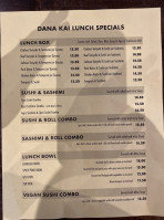 Dana Kai menu