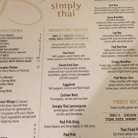 Simply Thai And Sushi menu