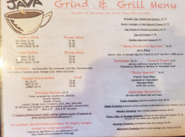 Java Grind And Grill menu