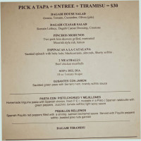 Dagabi Cucina menu