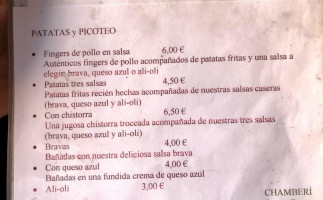 Cafetería Chamberí menu