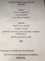 Bar Restaurante Camping La Bañeza menu