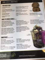 Soho Juice Co menu