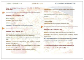 Pizzaiola menu