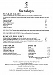 The White Horse menu