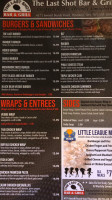 The Last Shot Grill menu