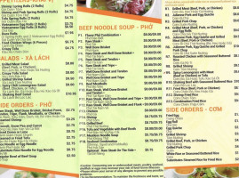 Flavor Pho menu