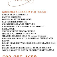 The Block Gourmet Deli menu