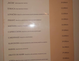 Pizzeria Šećer menu