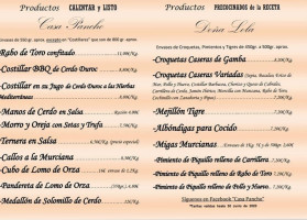 Casa Pancho menu