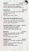 Gitano Ibiza menu